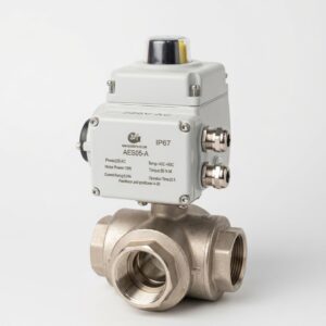 Кран трехходовой AES05-V31GA12,L-тип,AISI316,DN15(1/2"), c ЭЛЕКТРОПРИВОДОМ